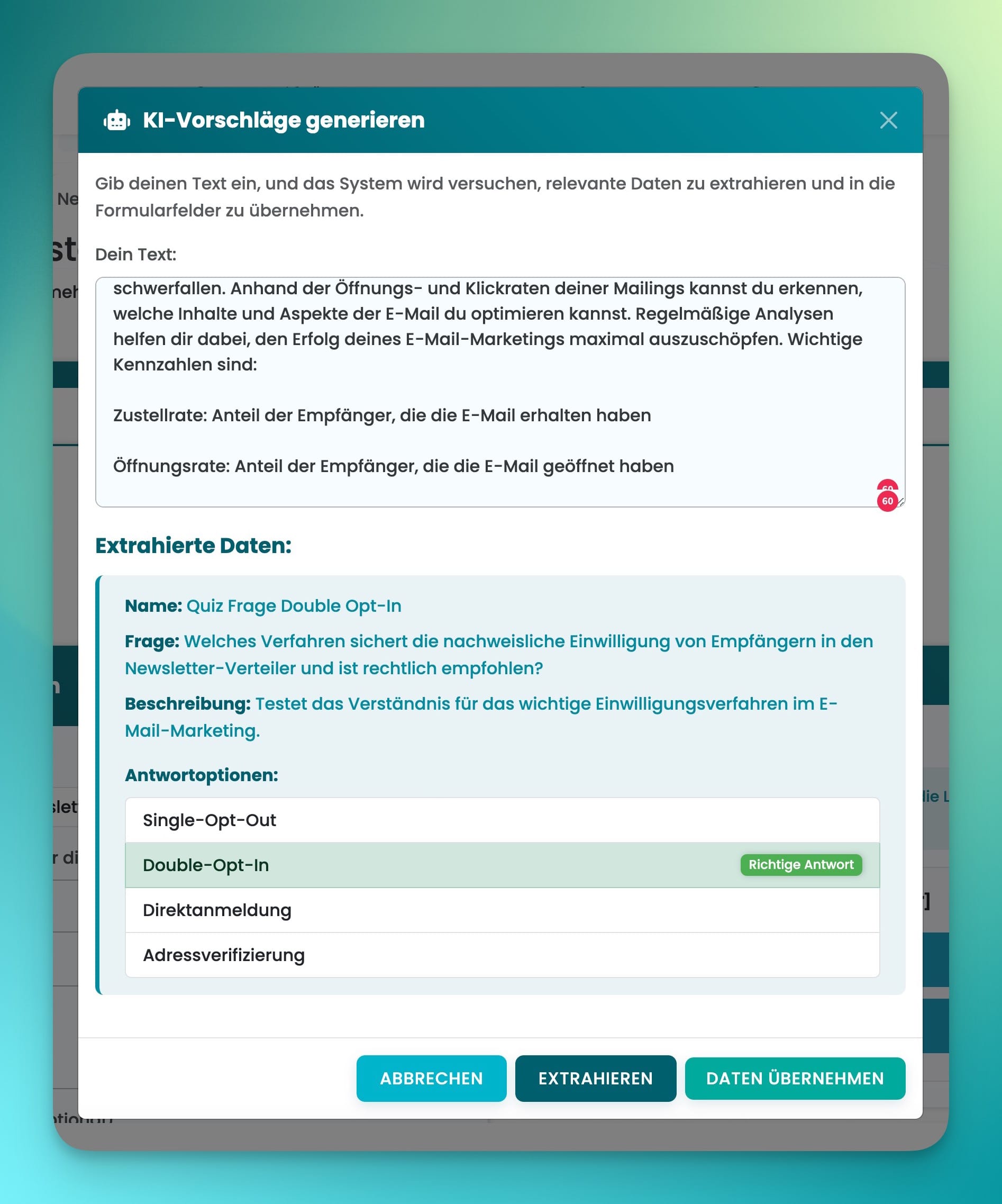 Beispiel für KI-Unterstützung