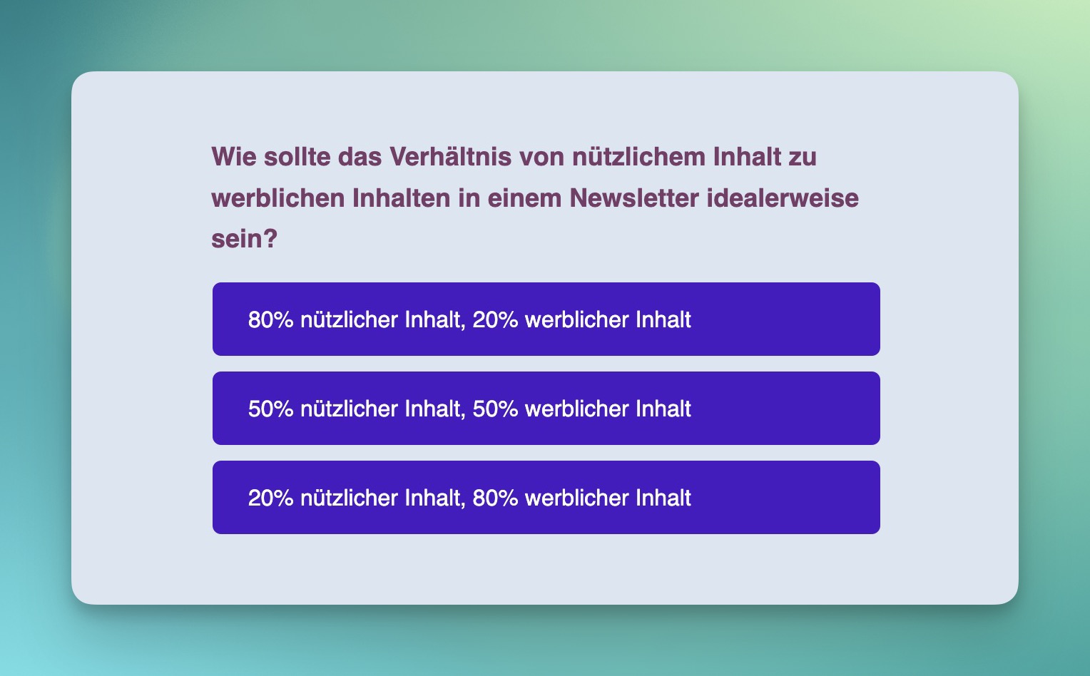 Beispiel für ein Quiz