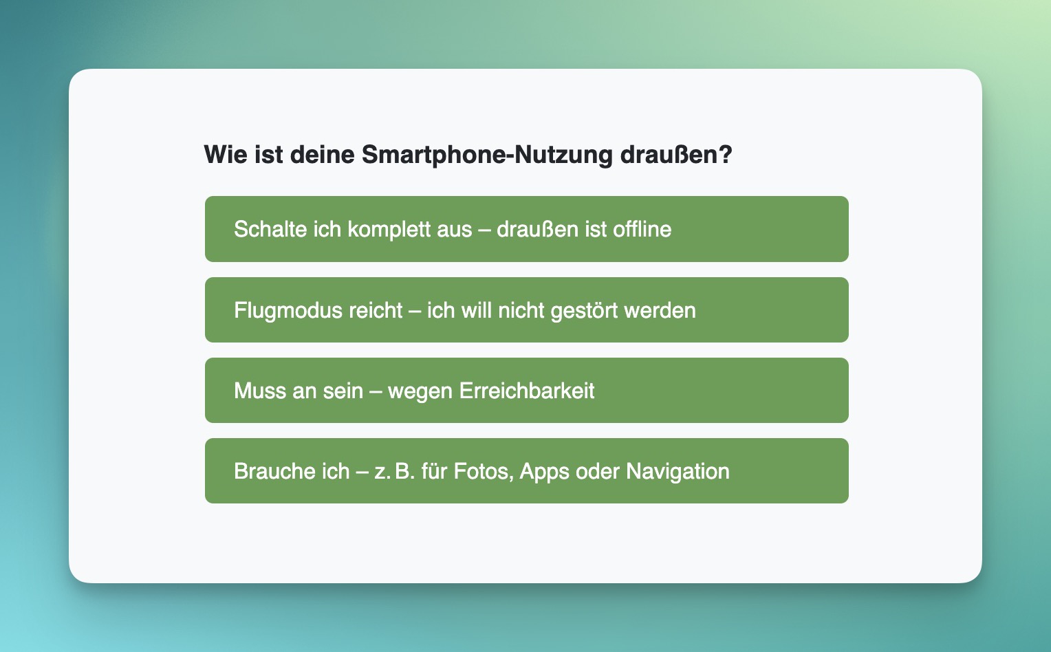 Beispiel für eine Umfrage