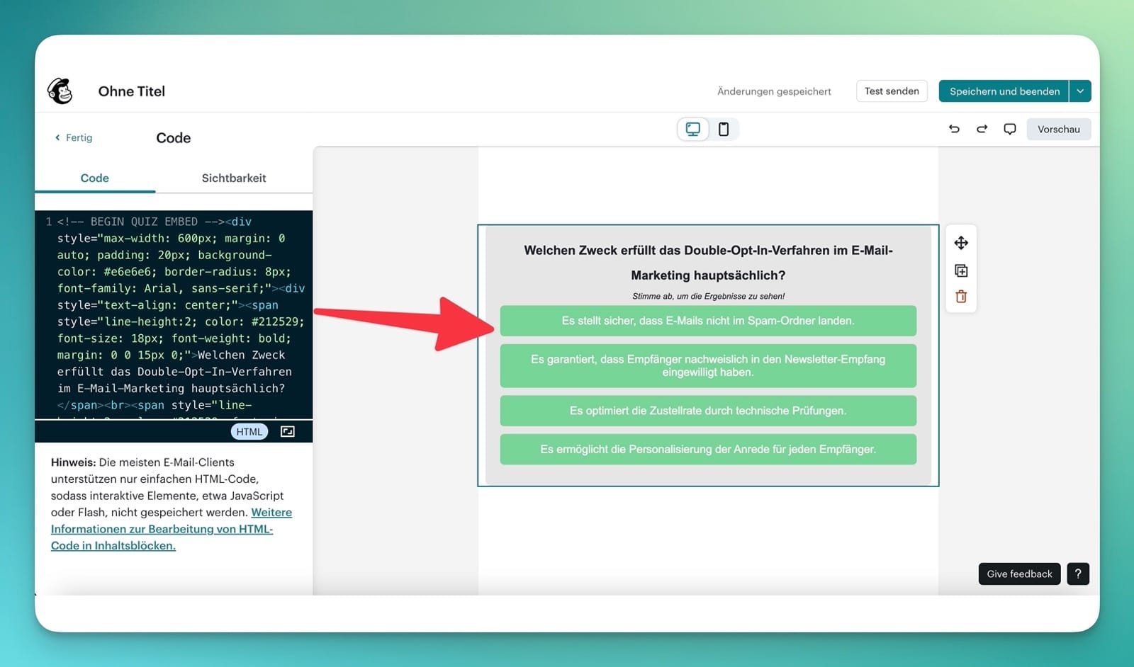 Mailchimp Integration HTML Element